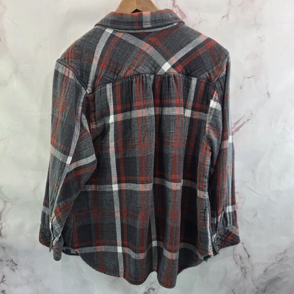 CAbi Shirt Womens XL Grey Button Plaid Tavern Flannel Shacket Shirt Jacket 4164 - Picture 5 of 12